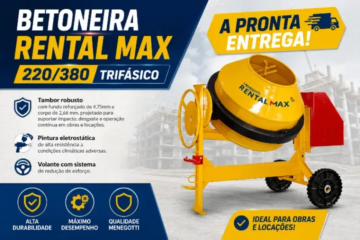 Betoneira Renta 400L Menegotti 