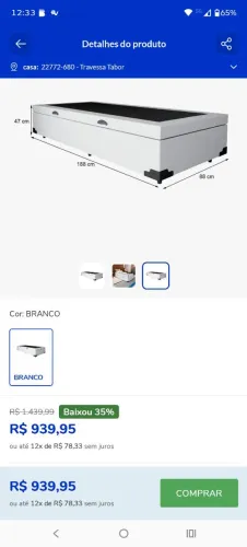 Cama box solteiro nova s/colchão 