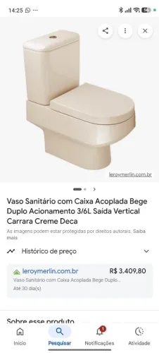 Vaso sanitário com caixa acoplada Deca Carrara bege