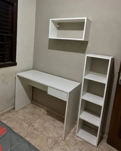 Conjunto para Home Office / Quarto em MDF Branco
