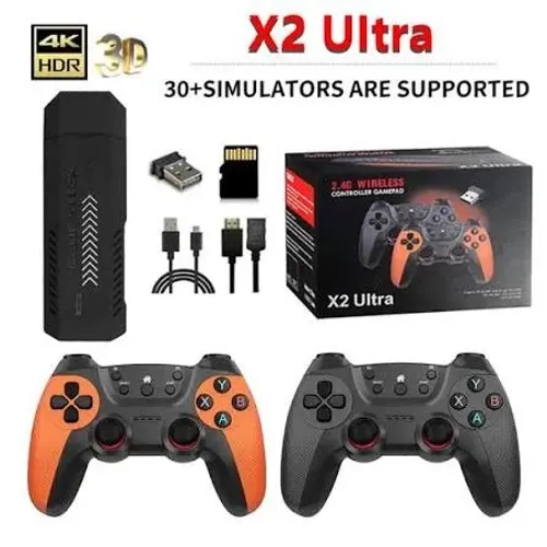 X2 Ultra Video Game Stick Console2.4G Duplo Controlador Sem Fio 64GB