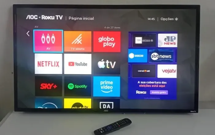 Smart Tv 43 Polegadas Aoc Roku Tv Obs: Não Acompanha Pézinho 