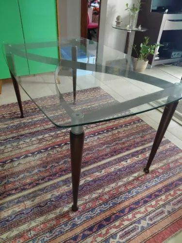 Mesa de Jantar Tampa de Vidro
