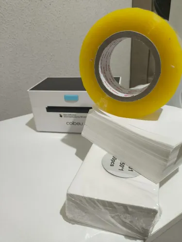 Impressora Térmica kit com 800 etiquetas+ rolo de fita 