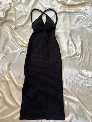 Vestido canelado preto - tamanho único 