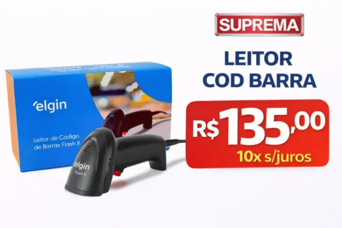 LEITOR COD BARRA ELGIM BEMATECH FLASH II GARANTIA NOTA FISCAL