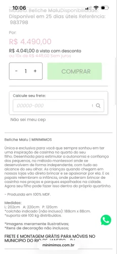 Cama casinha beliche 