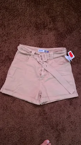 Short de sarja bege Tamanho 40