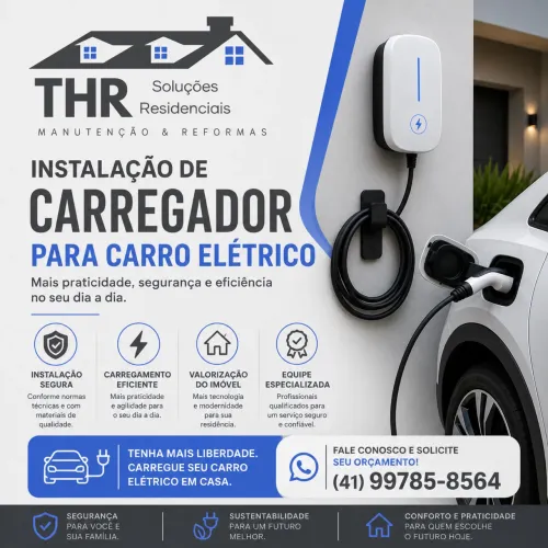 Instalação carregador carro elétrico Residencial 
