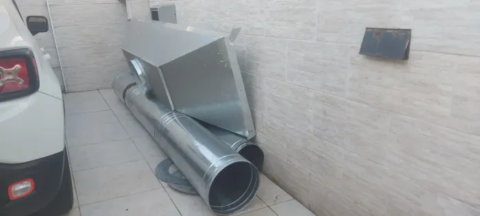 Coifa industrial 1,5m com tubulação