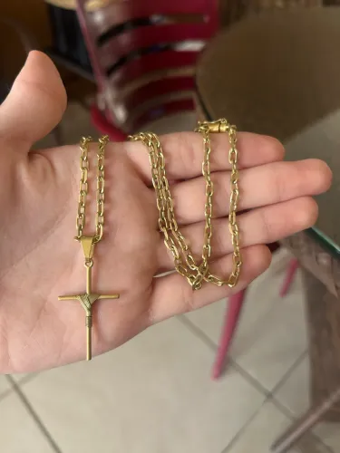 Corrente de moeda antiga 65cm