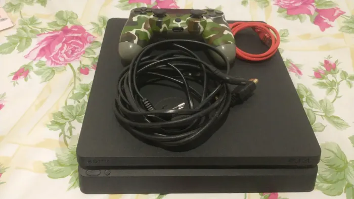 playstation 4 slim preto 500gb cuh 2015a com manete original