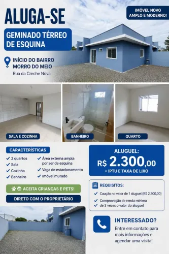 Alugo geminado terreo de esquina