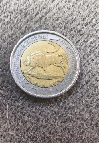 Moeda da África do Sul no valor 5 RAND