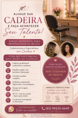 Espaço para Profissionais da Beleza em Salão Montado | Messejana