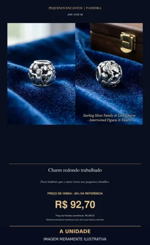 Charm redondo trabalhado