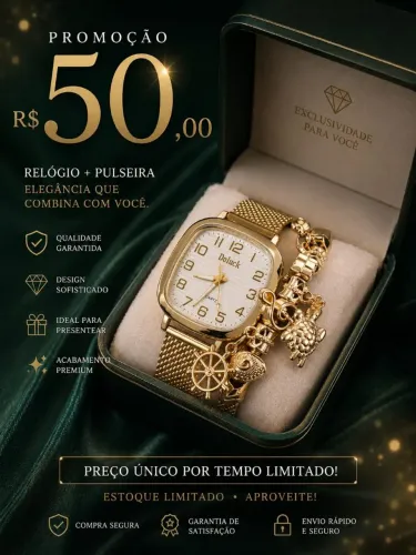 Relógio Rose Gold + Pulseira