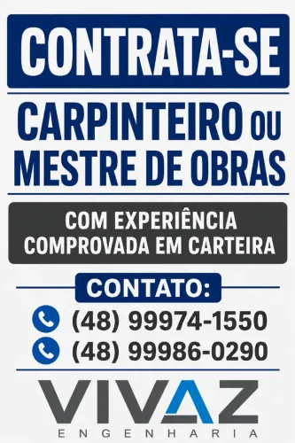CONTRATA-SE CARPINTEIRO OU MESTRE DE OBRAS