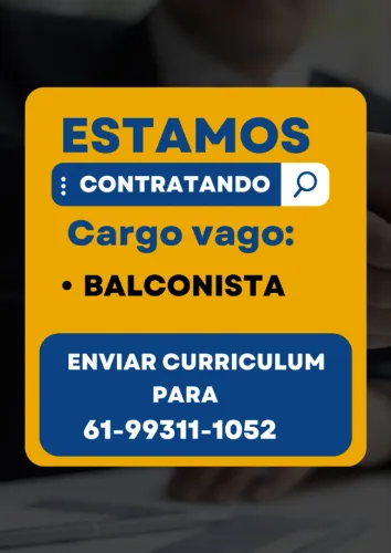 VAGA DE BALCONISTA EM PANIFICADORA NO SOL 