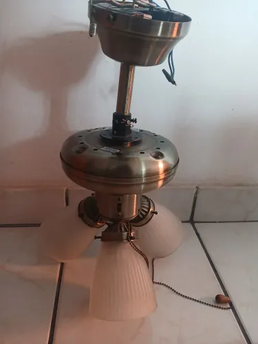Ventilador de Teto Home Line Bronze Envelhecido - 3 Pás