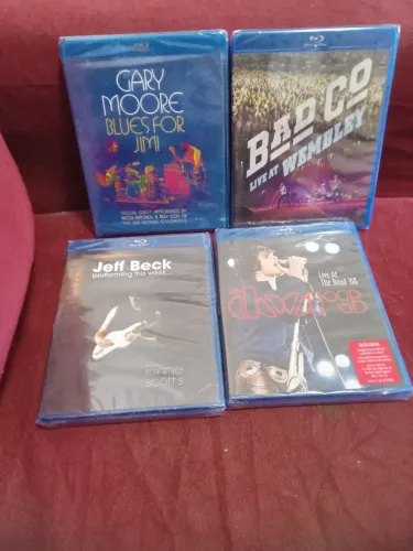 Combo lote 4 blu-ray novos lacrados Rock The Doors Gary Moore Bad company Jeff Beck