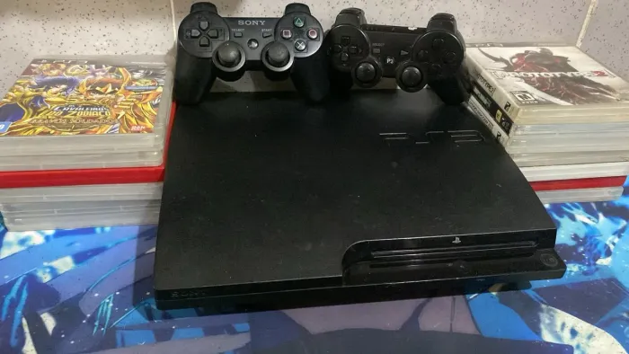 PLAYSTATION 3 SLIM + 16 JOGOS ORIGINAIS