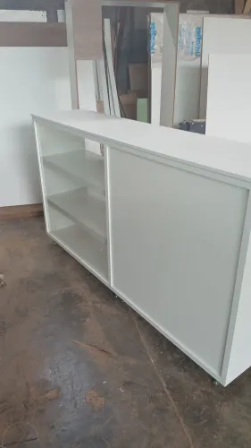Balcão 2 metros mdf branco tipo expositor, atendimento,  caixa preço promocional 