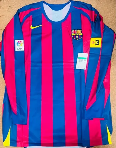 Camisa Barcelona Nike Manga Longa Reedição Total 90 2005/2006