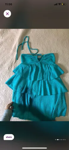 Vestido casual azul turquesa