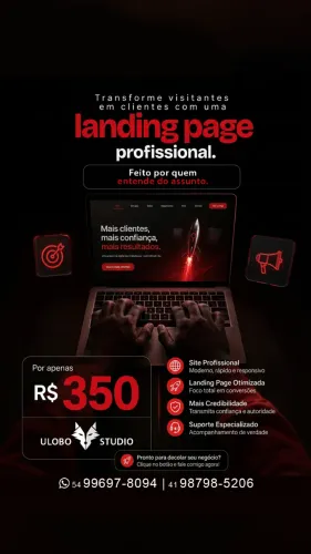 Criação de Sites - Landing Page Profissional Para Todos Os Tipos de Negócios