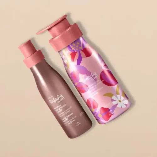 Coleção Natura Flores - Hidratante Corporal e Body Splash - Flor de Pêssego e Jasmim