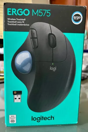Mouse sem fio Logitech Trackball ERGO M575S - Sem uso