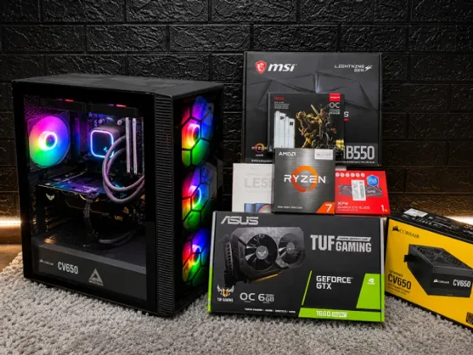 PC Gamer Ryzen 7 5800X3D | RTX 3060 Ti 8GB | 16GB CL14 | SSD NVMe 1TB | Completo c/ Caixas
