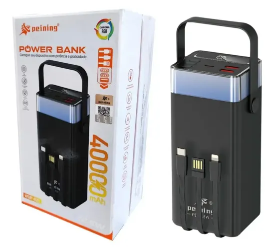 Power Bank 40000mAh Com Lanterna RRG Embutida De Carregamento Rápido De 22.5w WUP-821