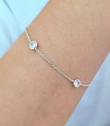 Pulseira Zircônias Prata 925