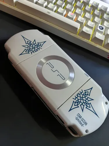 Psp branco star ocean 8gb funcionando sem bateria, tela ips 