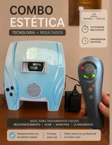 Combo Estética: Analisador de Pele + Aplicador LED Derma Brite Fototerapia