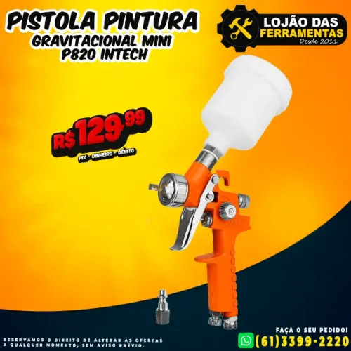Pistola de Pintura Gravitacional Mini P820 Intech