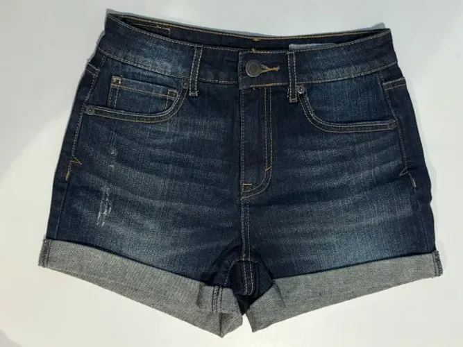 Short Jeans Aeropostale Feminina Tamanho 34 Cor Azul Escuro Cintura Alta Algodão