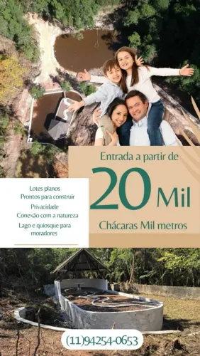 Vende-se Chácaras mil metros e lotes 7x25m
