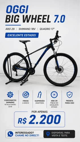 Bicicleta Oggi Big Wheel 7.0 Aro 29 Tam M - Excelente Estado - Com Nota Fiscal
