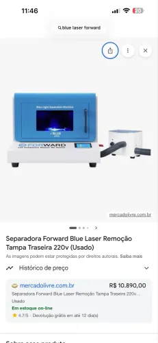 Separadora Forward Blue Laser Remoção Tampa Traseira 220v (Usado)