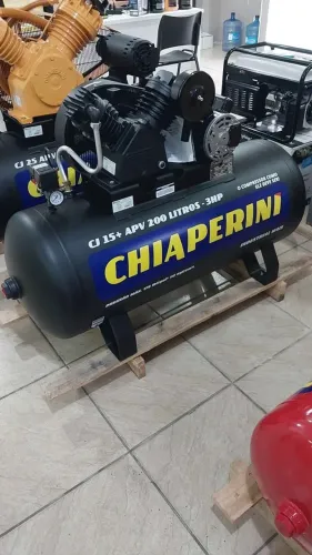 Compressor de ar 200L 175psi 3hp monofásico Chiaperini - Loja/Nova
