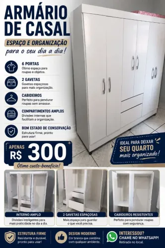 Armário casal usado
