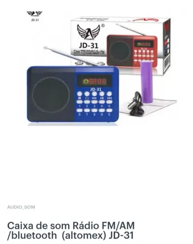 Rádio AM FM USB bluetooth bateria recarregável retro