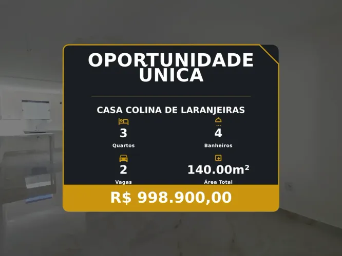 Aproveite o Sol da Manhã: Casa em Colina de Laranjeiras com 3 Suítes!