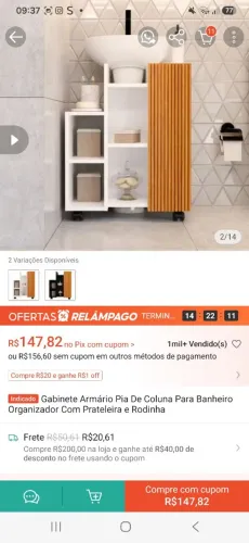 Armário para pia de coluna pra banheiro o