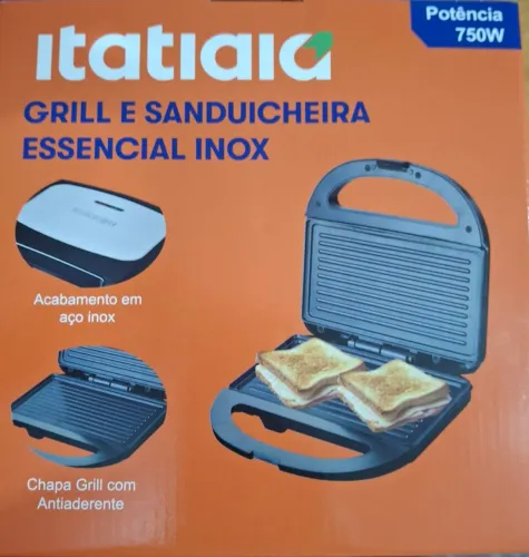 Grilo e Sanduicheira Essencial Inox