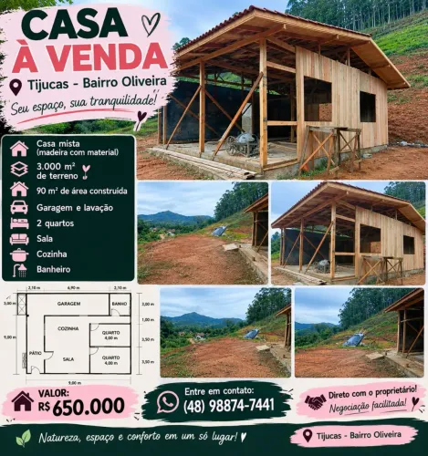 Casa em tijucas bairro oliveira