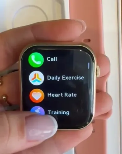 Smartwatch Relogio Pink Bluetooth Calling Mulheres Original QX7PRO-GOLD IY